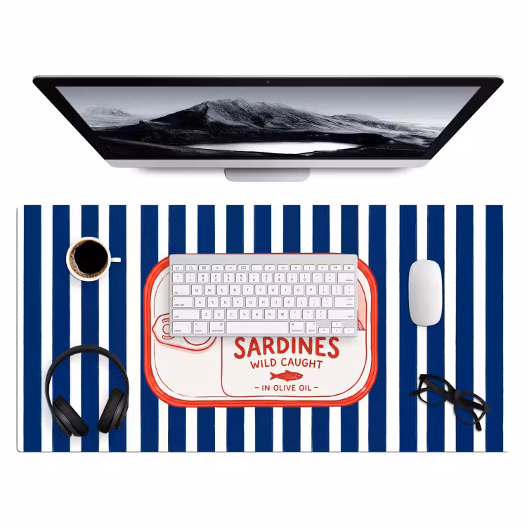Bureau onderlegger - Eten - Vis - Blik - Illustratie - Rood — 4