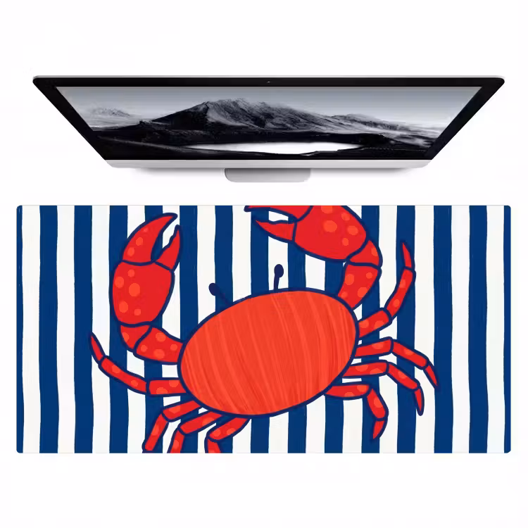 Bureau onderlegger - Krab - Strepen - Zeeleven - Illustratie - Rood — 1