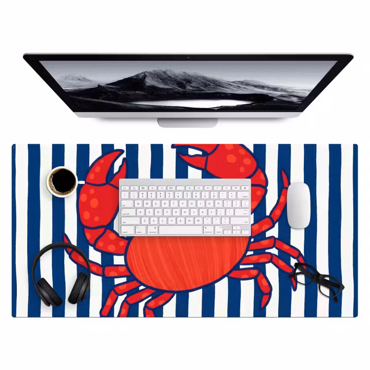 Bureau onderlegger - Krab - Strepen - Zeeleven - Illustratie - Rood — 4
