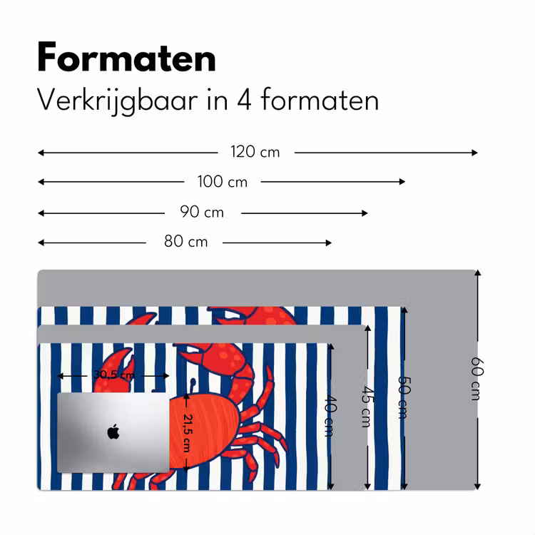 Bureau onderlegger - Krab - Strepen - Zeeleven - Illustratie - Rood — 8