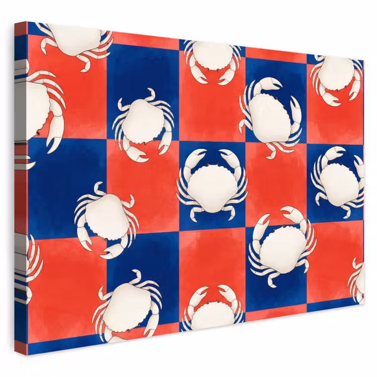 Buiten canvas - Patroon - Zeeleven - Rood - Blauw - Abstract — 1