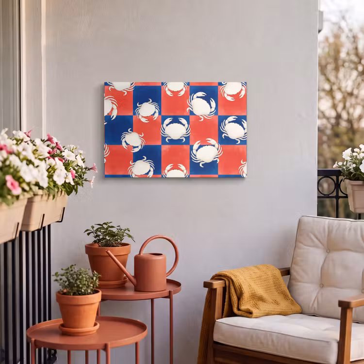 Buiten canvas - Patroon - Zeeleven - Rood - Blauw - Abstract — 4
