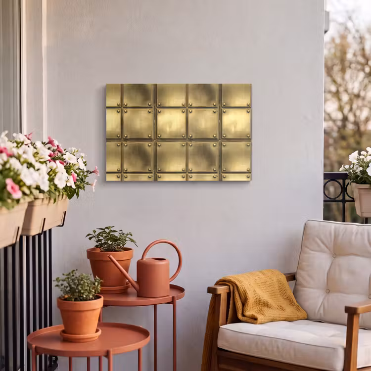 Buiten canvas - Platen - Industrieel - Stoer - Goud — 4