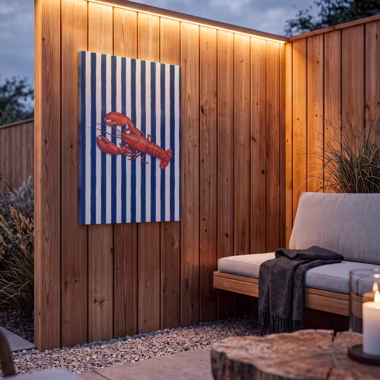 Buiten canvas - Schaaldier - Kreeft - Marine - Illustratie - Rood — 4