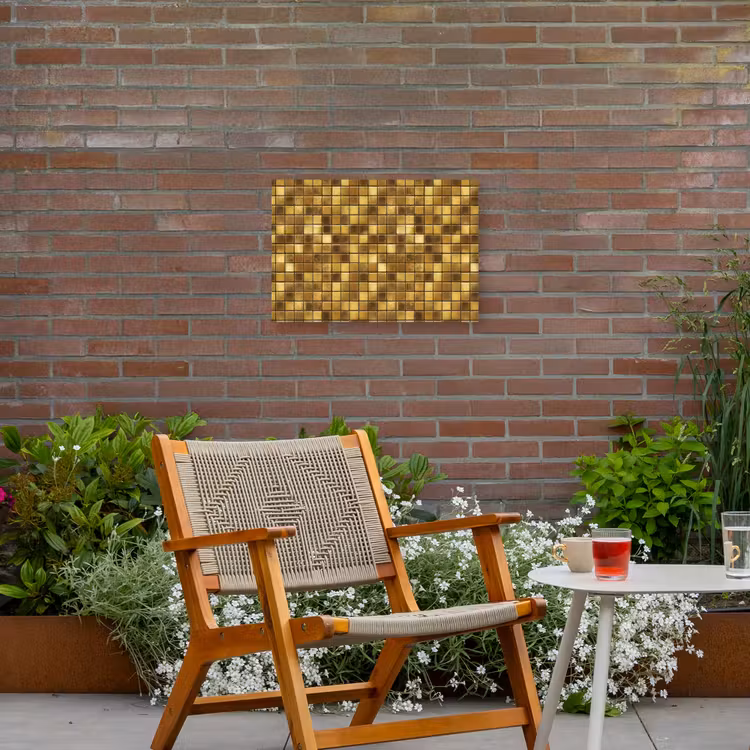 Buiten canvas - Tegels - Mozaïek - Luxe - Warm Goud — 2
