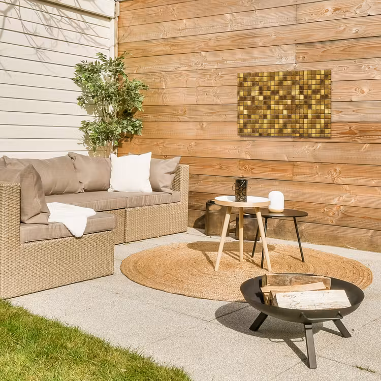 Buiten canvas - Tegels - Mozaïek - Luxe - Warm Goud — 5