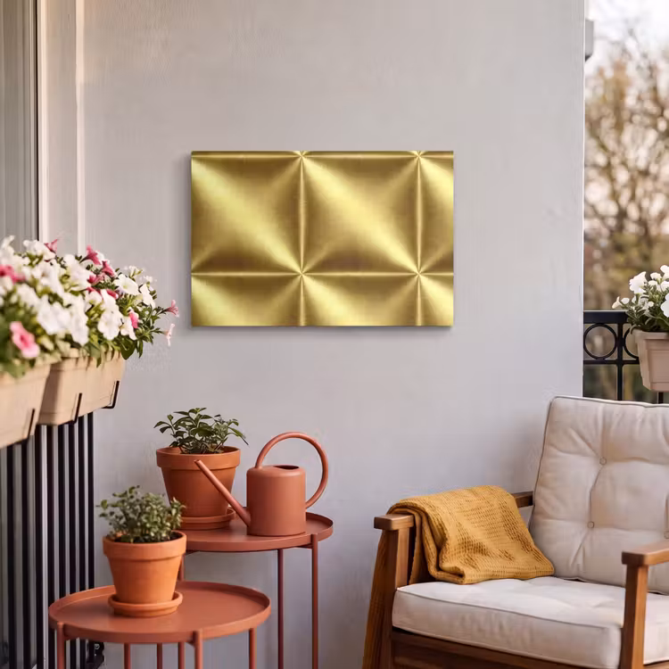 Buiten canvas - Textuur - Geborsteld Goud - Industrieel - Metallic — 4