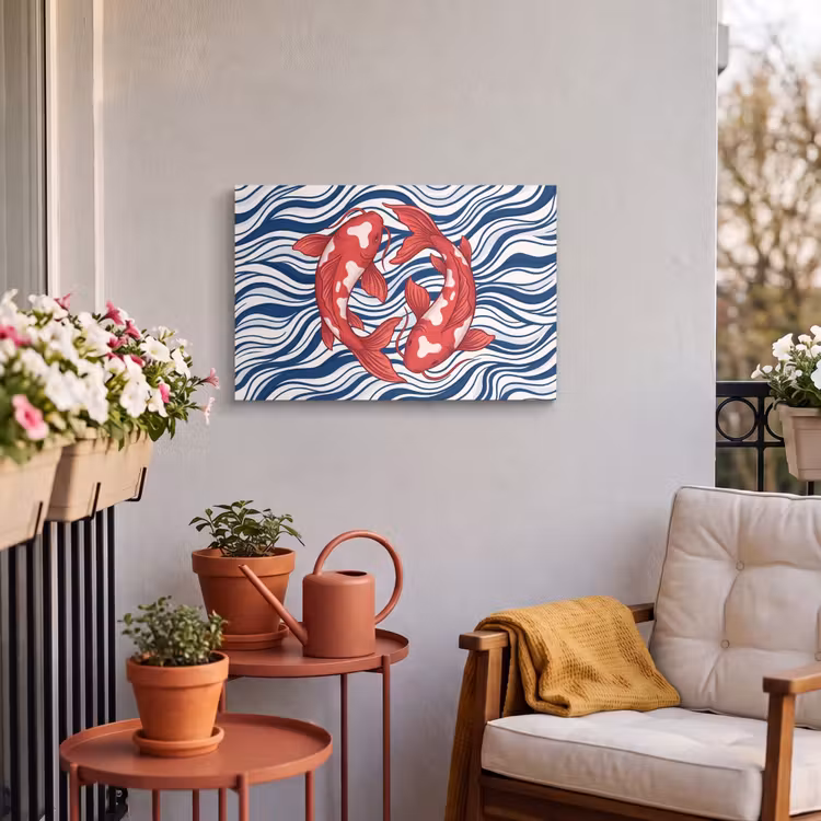 Buiten canvas - Vis - Water - Natuur - Illustratie - Rood — 3