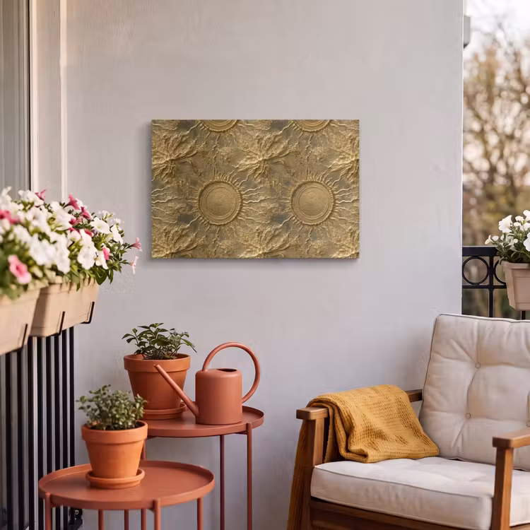 Buiten canvas - Zon - Reliëf - Antiek - Goud — 4