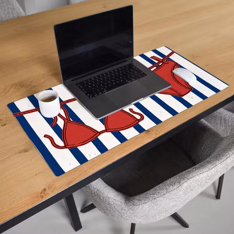 Bureau onderlegger - Badkleding - Waslijn - Zomer - Illustratie - Rood — 3