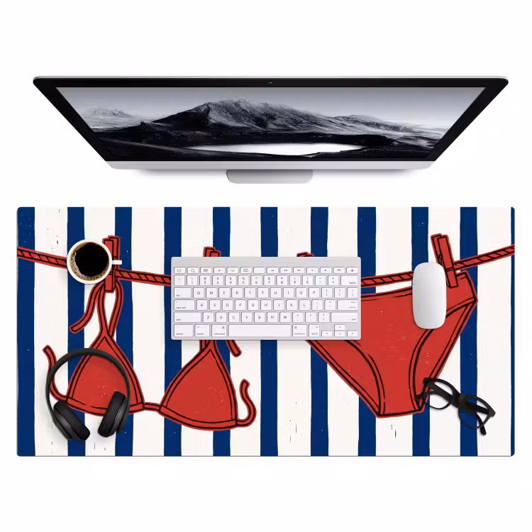 Bureau onderlegger - Badkleding - Waslijn - Zomer - Illustratie - Rood — 4