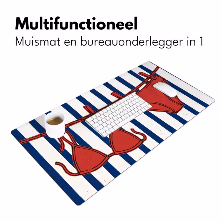 Bureau onderlegger - Badkleding - Waslijn - Zomer - Illustratie - Rood — 7