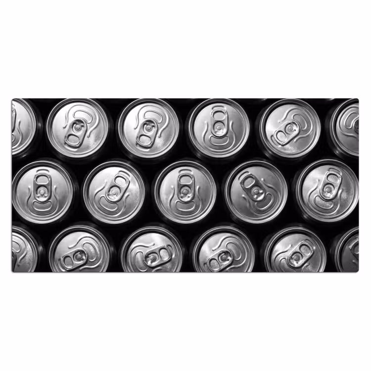 Bureau onderlegger - Blikjes - Aluminium - Patroon - Industrieel - Zilver — 2