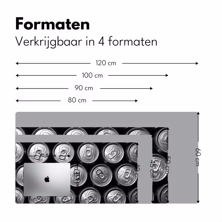 Bureau onderlegger - Blikjes - Aluminium - Patroon - Industrieel - Zilver — 8