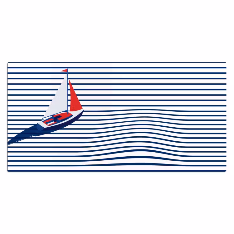 Bureau onderlegger - Boot - Water - Abstract - Blauw — 2
