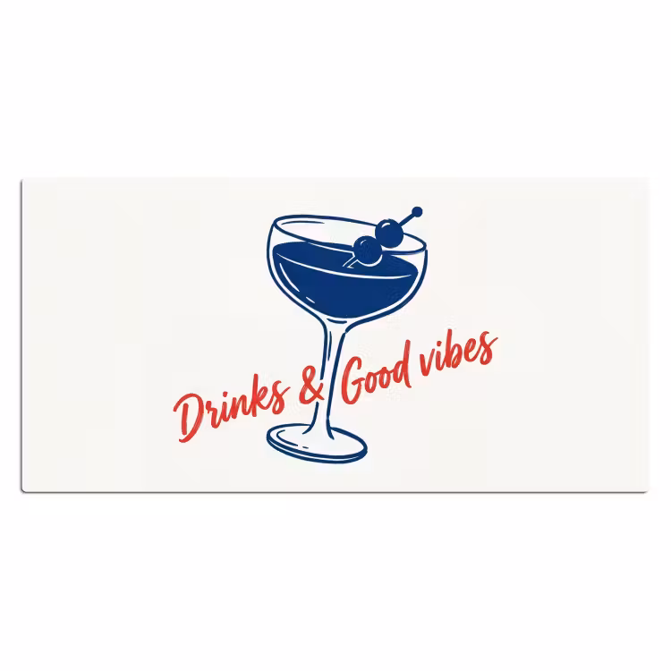 Bureau onderlegger - Cocktail - Glas - Illustratie - Blauw - Wit — 2