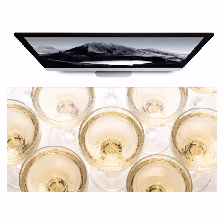 Bureau onderlegger - Drank - Glazen - Feest - Goud — 1