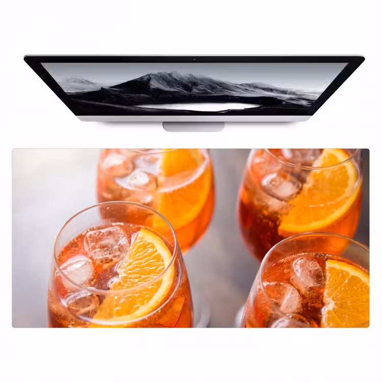Bureau onderlegger - Drank - Sinaasappel - IJs - Zomer - Oranje — 1