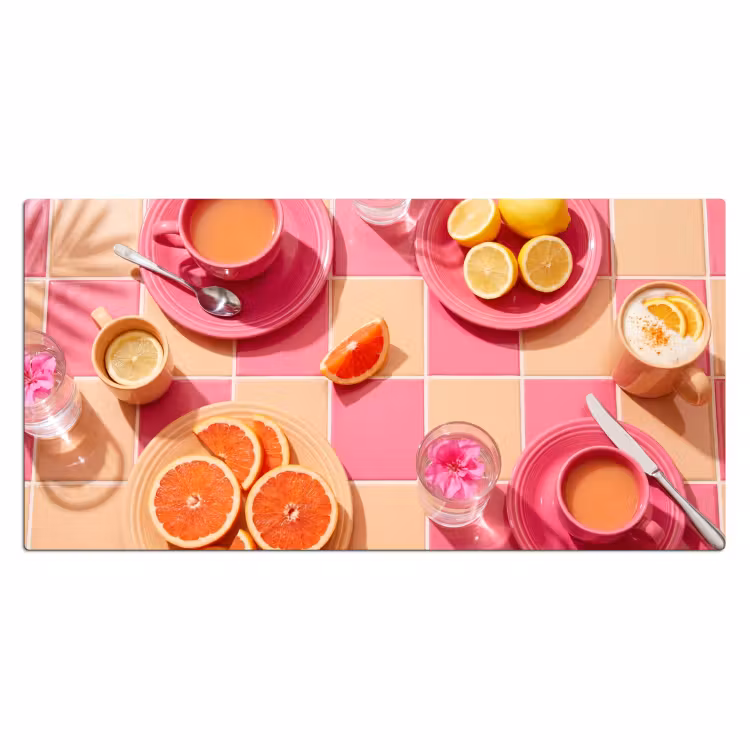 Bureau onderlegger - Eten - Citrusvruchten - Stillevens - Roze - Oranje — 2