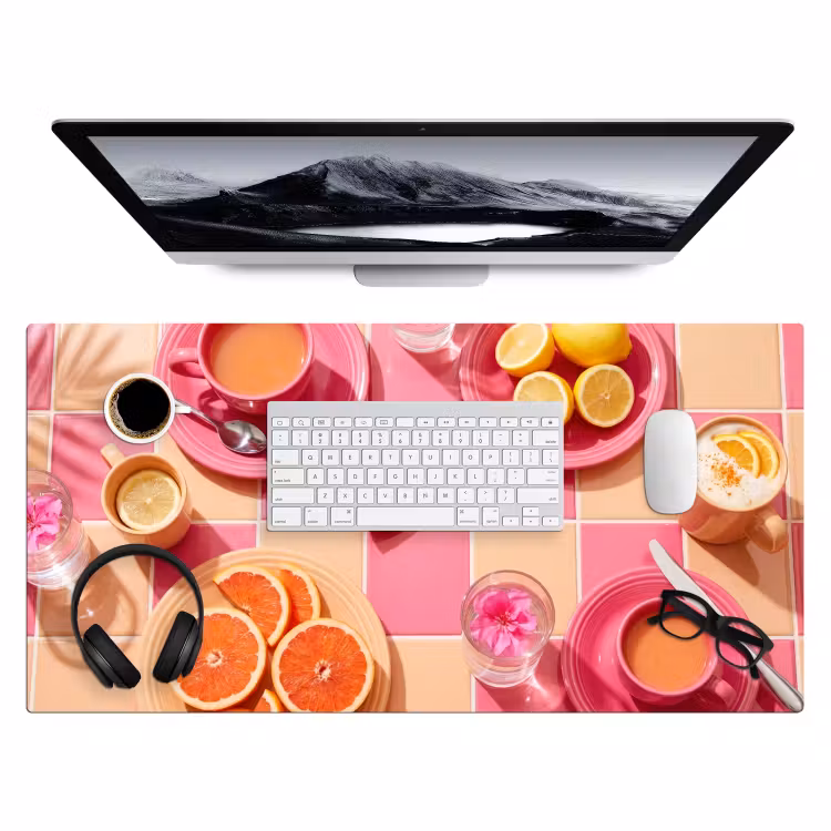 Bureau onderlegger - Eten - Citrusvruchten - Stillevens - Roze - Oranje — 4