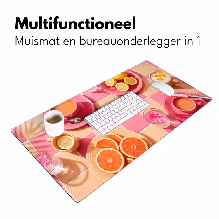 Bureau onderlegger - Eten - Citrusvruchten - Stillevens - Roze - Oranje — 7