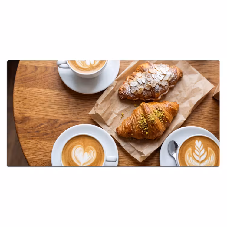 Bureau onderlegger - Eten - Croissant - Koffie - Ontbijt - Modern — 2