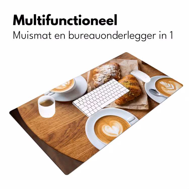 Bureau onderlegger - Eten - Croissant - Koffie - Ontbijt - Modern — 7