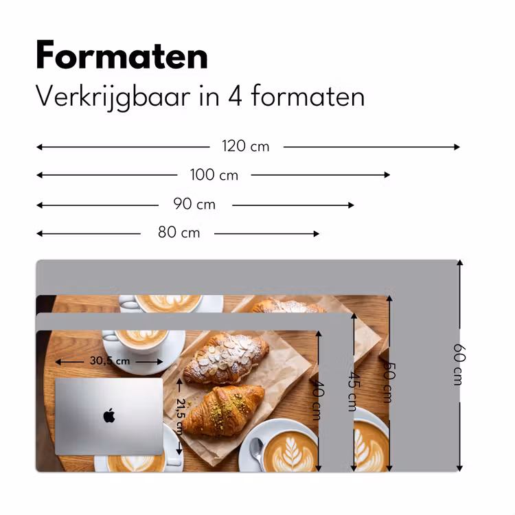 Bureau onderlegger - Eten - Croissant - Koffie - Ontbijt - Modern — 8