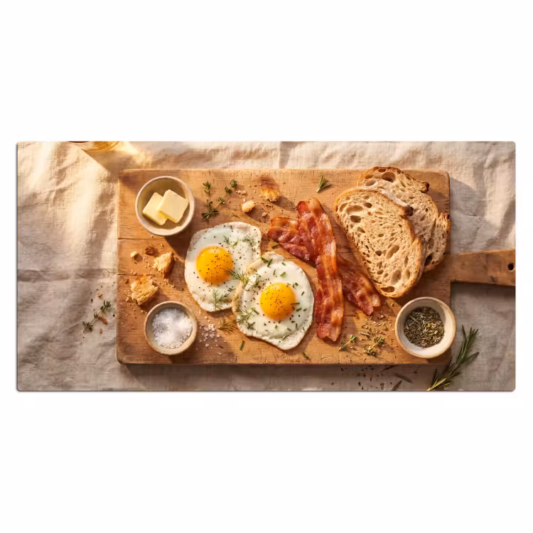 Bureau onderlegger - Eten - Ontbijt - Hout - Rustiek - Geel — 2