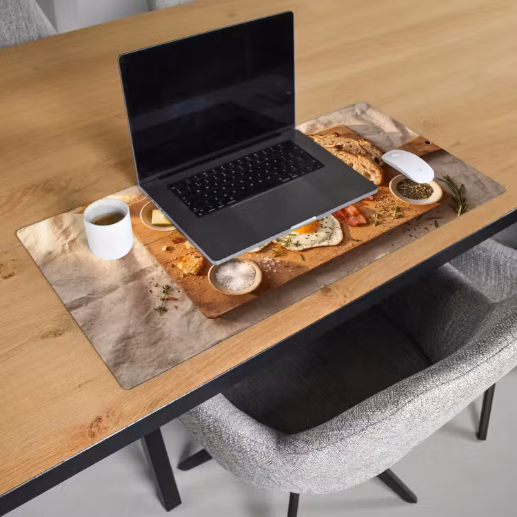 Bureau onderlegger - Eten - Ontbijt - Hout - Rustiek - Geel — 3