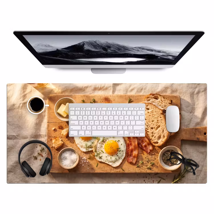 Bureau onderlegger - Eten - Ontbijt - Hout - Rustiek - Geel — 4