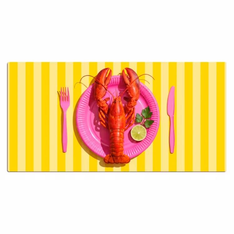 Bureau onderlegger - Eten - Roze - Geel - Modern - Culinaire — 2