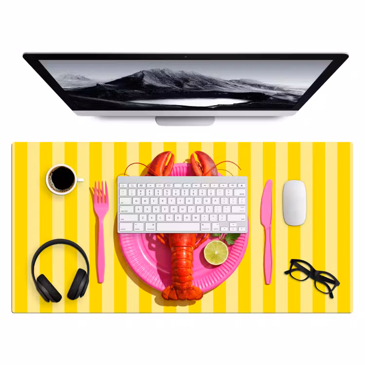 Bureau onderlegger - Eten - Roze - Geel - Modern - Culinaire — 4