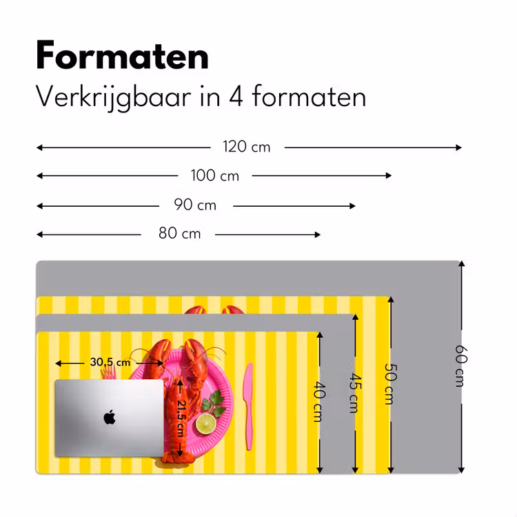 Bureau onderlegger - Eten - Roze - Geel - Modern - Culinaire — 8