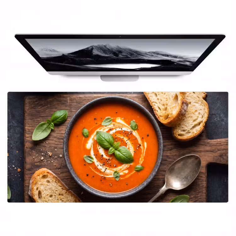 Bureau onderlegger - Eten - Soep - Basilicum - Rustiek - Rood — 1
