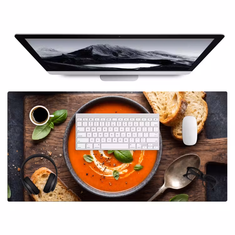 Bureau onderlegger - Eten - Soep - Basilicum - Rustiek - Rood — 4