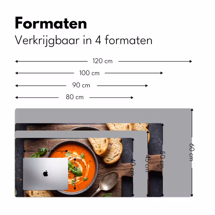 Bureau onderlegger - Eten - Soep - Basilicum - Rustiek - Rood — 8