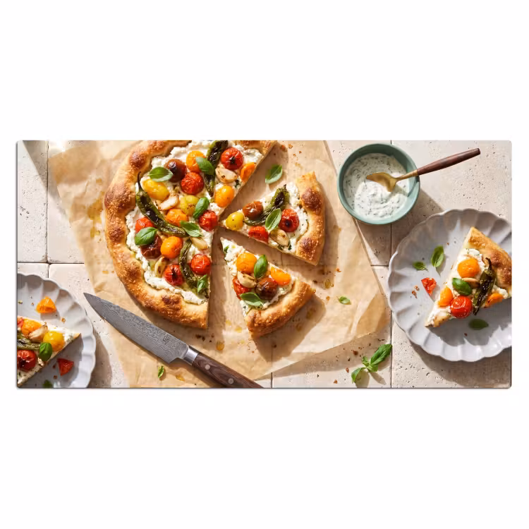 Bureau onderlegger - Eten - Tomaten - Basilicum - Maaltijd - Vers — 2