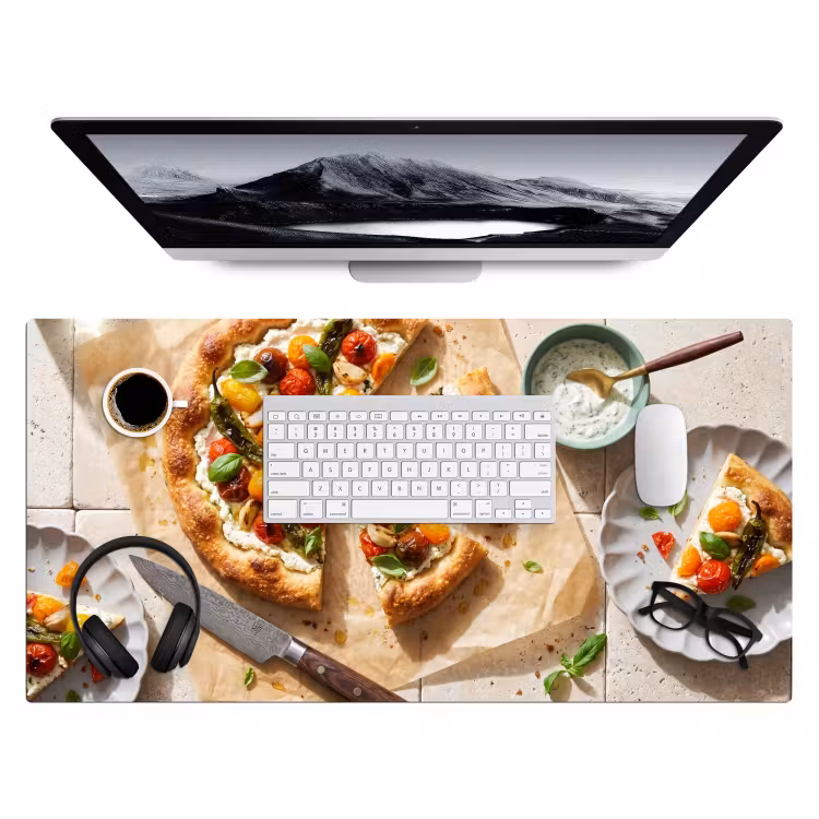 Bureau onderlegger - Eten - Tomaten - Basilicum - Maaltijd - Vers — 4