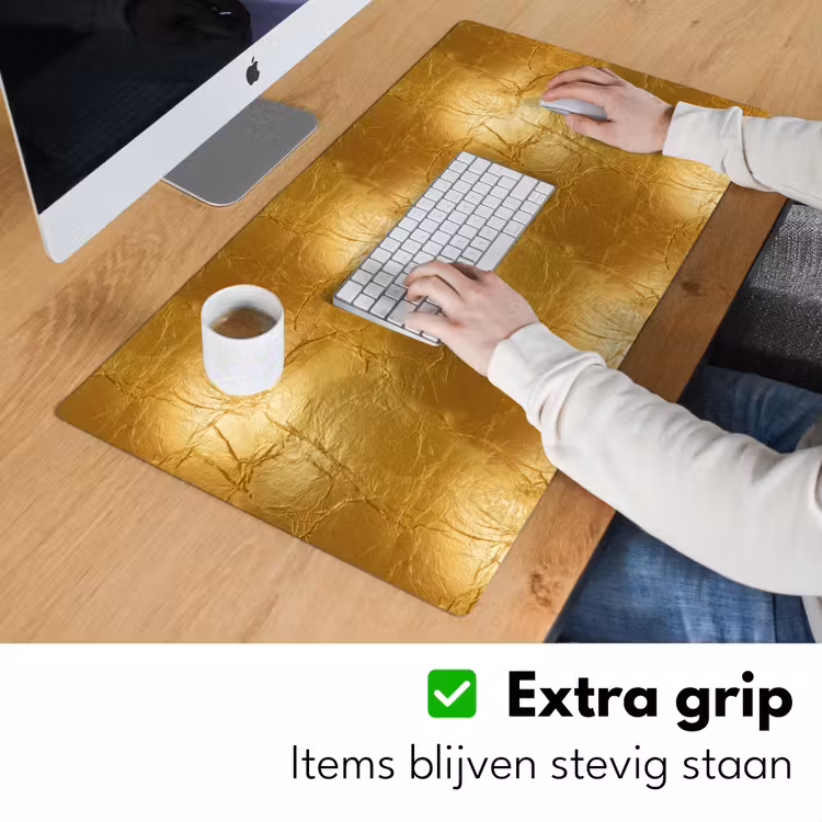Bureau onderlegger - Bladgoud - Vintage - Textuur - Warm Goud — 6