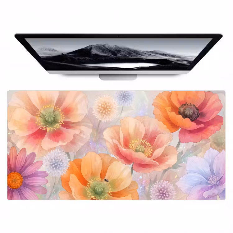 Bureau onderlegger - Bloemen - Aquarel - Natuur - Modern - Kleurrijk — 1