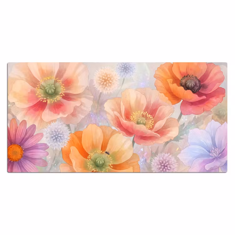 Bureau onderlegger - Bloemen - Aquarel - Natuur - Modern - Kleurrijk — 2