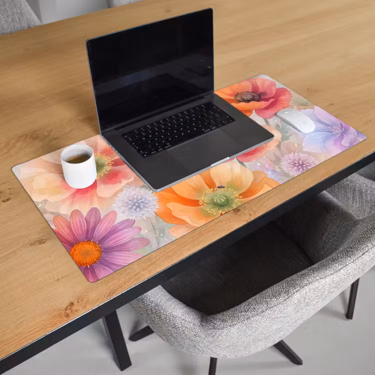 Bureau onderlegger - Bloemen - Aquarel - Natuur - Modern - Kleurrijk — 3