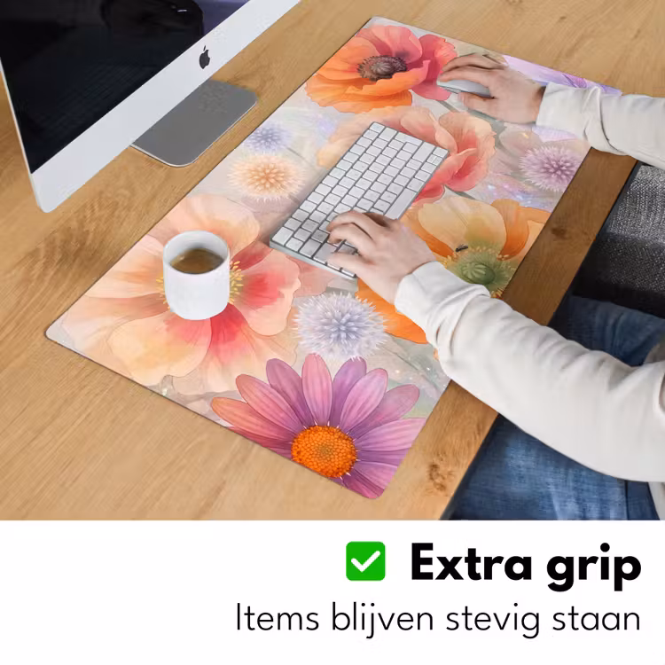 Bureau onderlegger - Bloemen - Aquarel - Natuur - Modern - Kleurrijk — 6