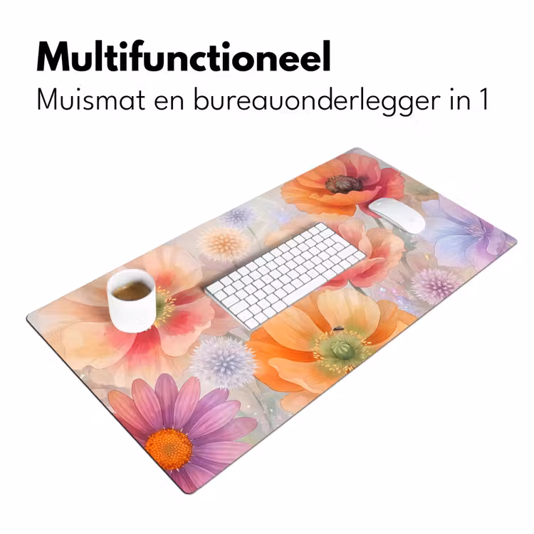 Bureau onderlegger - Bloemen - Aquarel - Natuur - Modern - Kleurrijk — 7