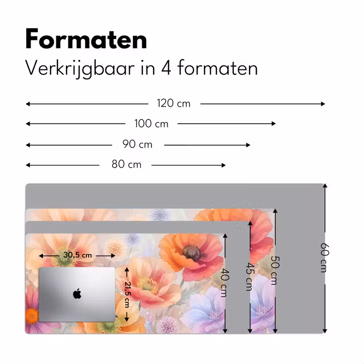 Bureau onderlegger - Bloemen - Aquarel - Natuur - Modern - Kleurrijk — 8