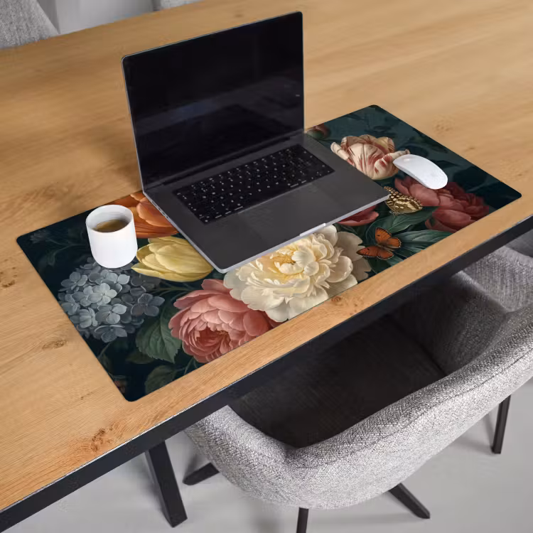 Bureau onderlegger - Bloemen - Boeket - Natuur - Klassiek - Donker — 3
