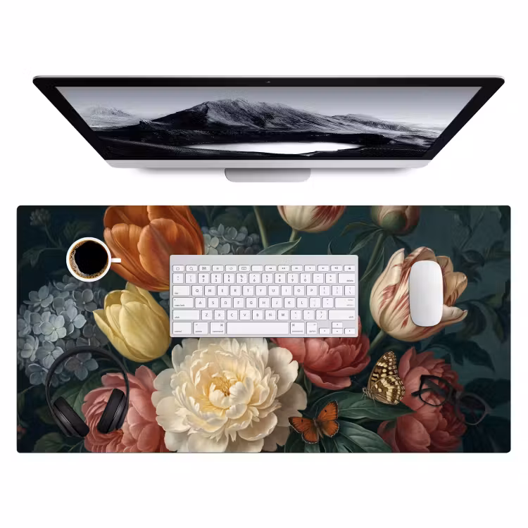 Bureau onderlegger - Bloemen - Boeket - Natuur - Klassiek - Donker — 4