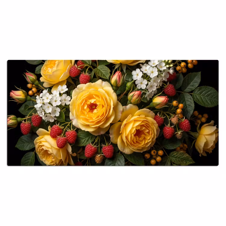 Bureau onderlegger - Bloemen - Boeket - Natuur - Klassiek - Geel — 2