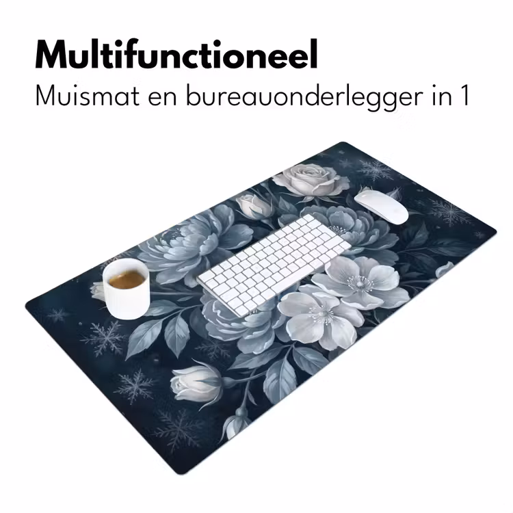 Bureau onderlegger - Bloemen - Boeket - Winter - Abstract - Blauw — 7